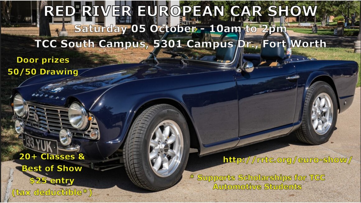 7th Annual Red River European Car Show @ Tarrant County College - South Campus